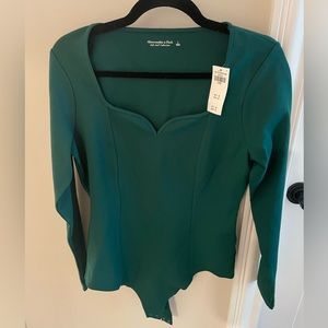 Abercrombie & Fitch long sleeved green bodysuit
